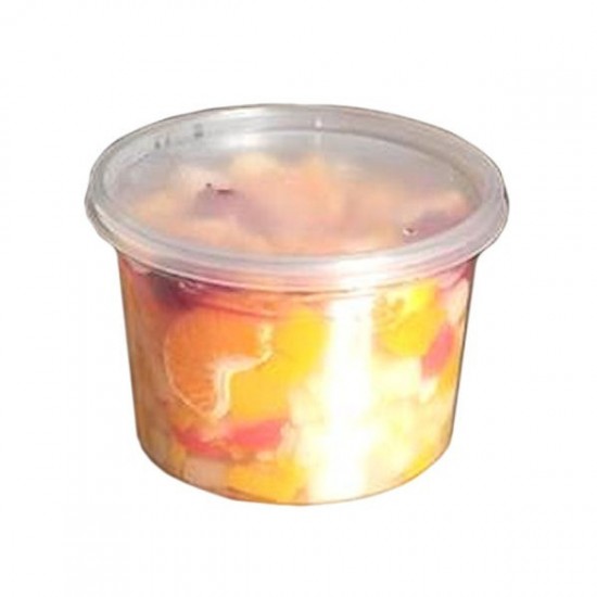 Pots ronds diam. 110 PP micro-ondables avec couvercles